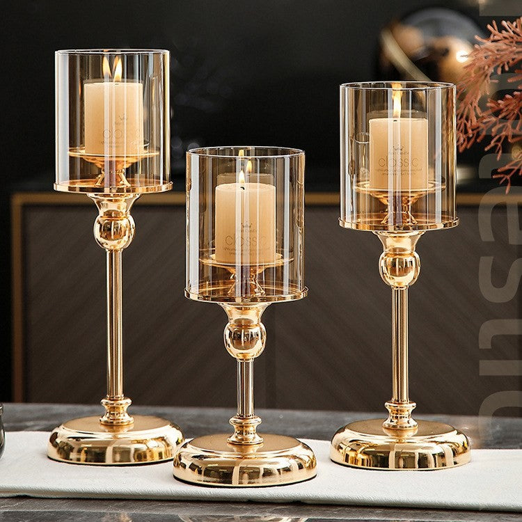 Vintage glass hurricane candle holder by Glow Ritual