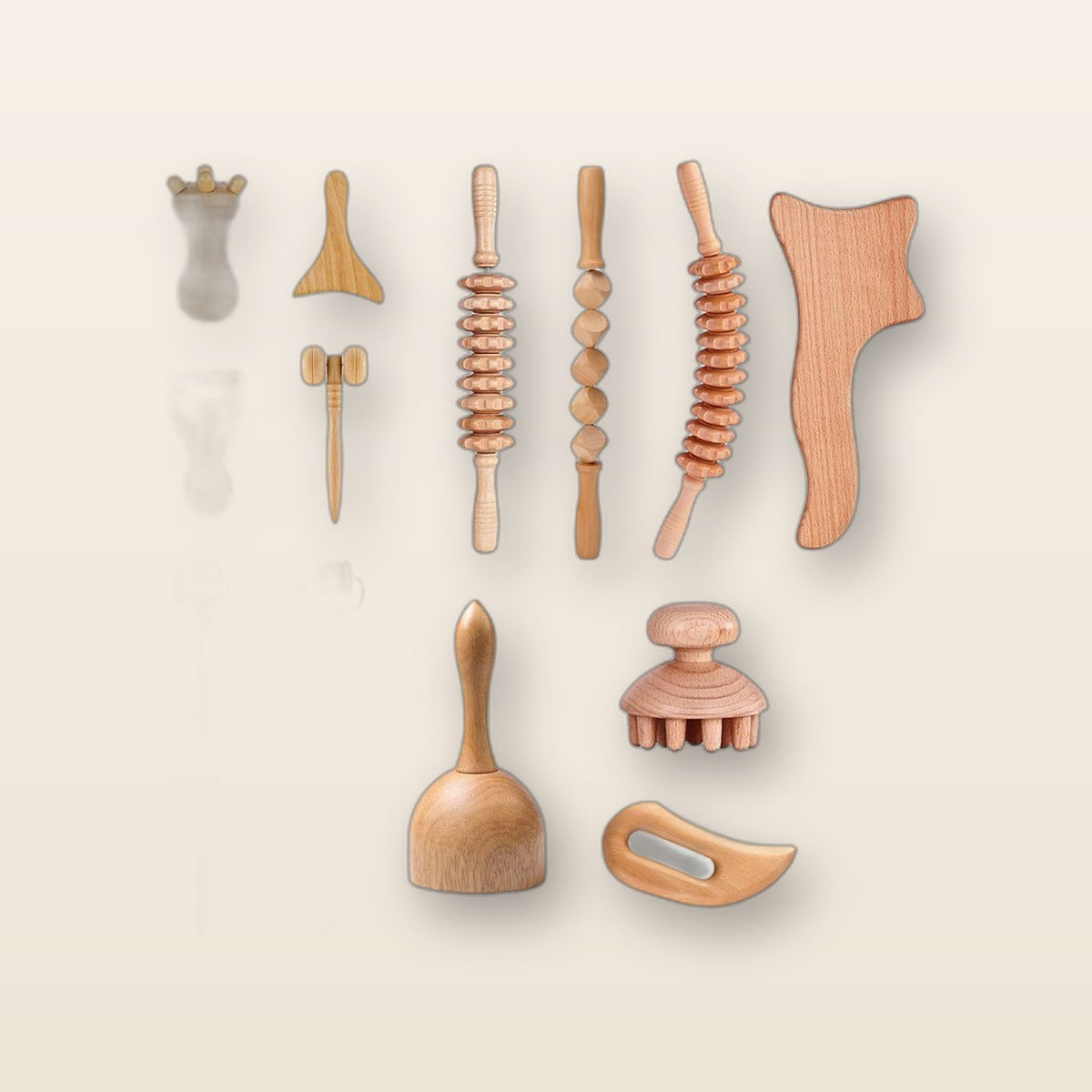 5-piece wood therapy massage set by Glow Ritual
