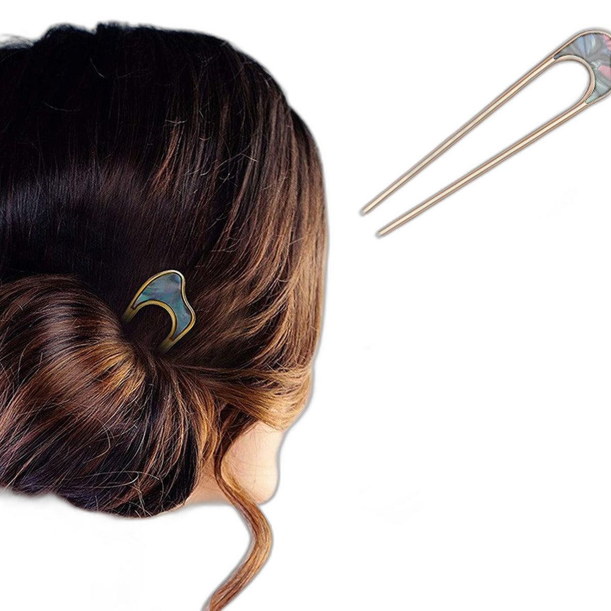 Metal U-shaped hair stick by Glow Ritual