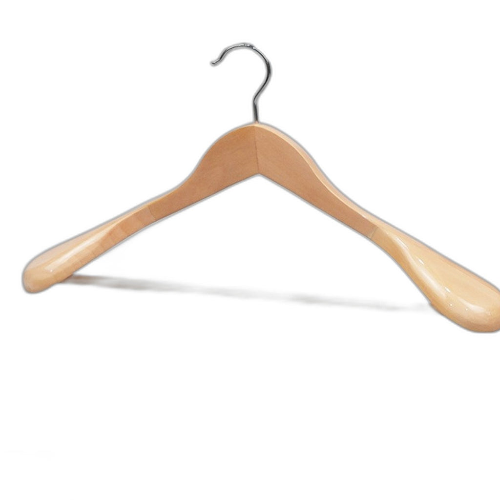Wide shoulder wooden coat hangers by Glow Ritual