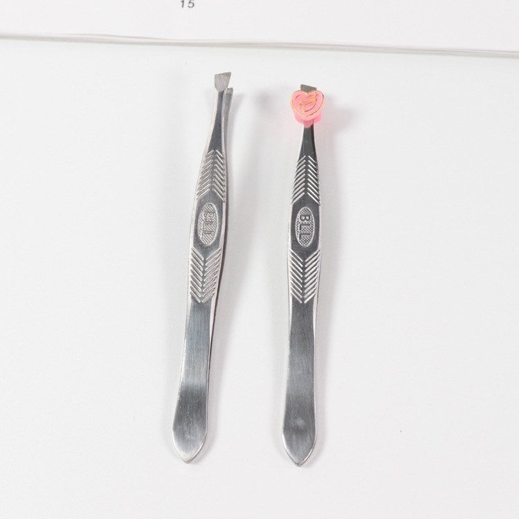 Slant tip stainless tweezers 3-pack by Glow Ritual