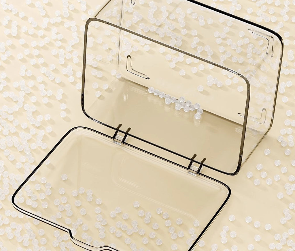 Acrylic makeup organizer with lid by Glow Ritual