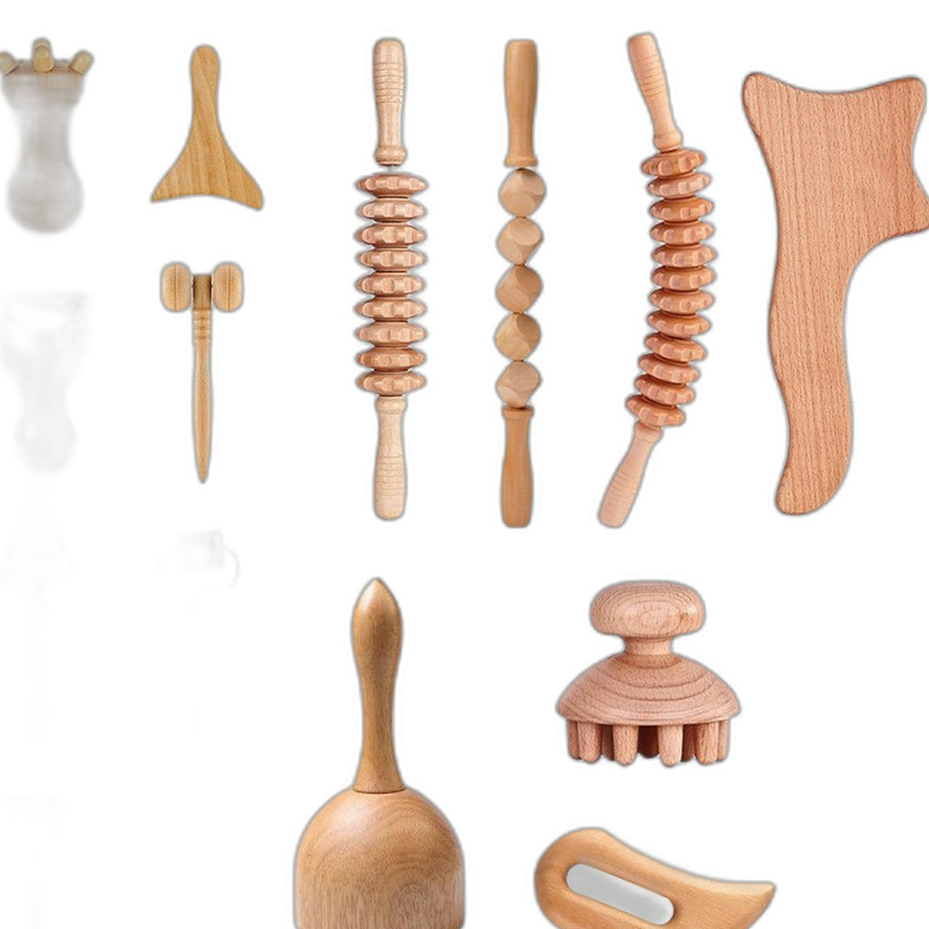 5-piece wood therapy massage set by Glow Ritual