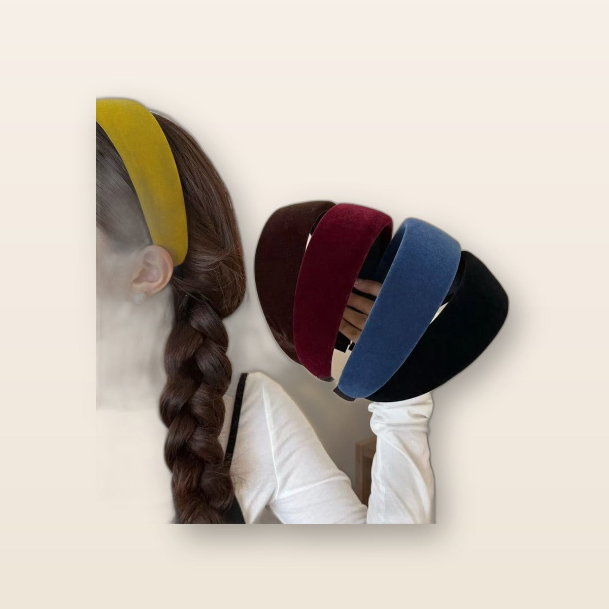 Wide velvet headband by Glow Ritual