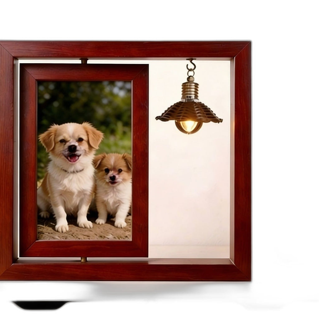 Wooden rotating photo frame by Glow Ritual