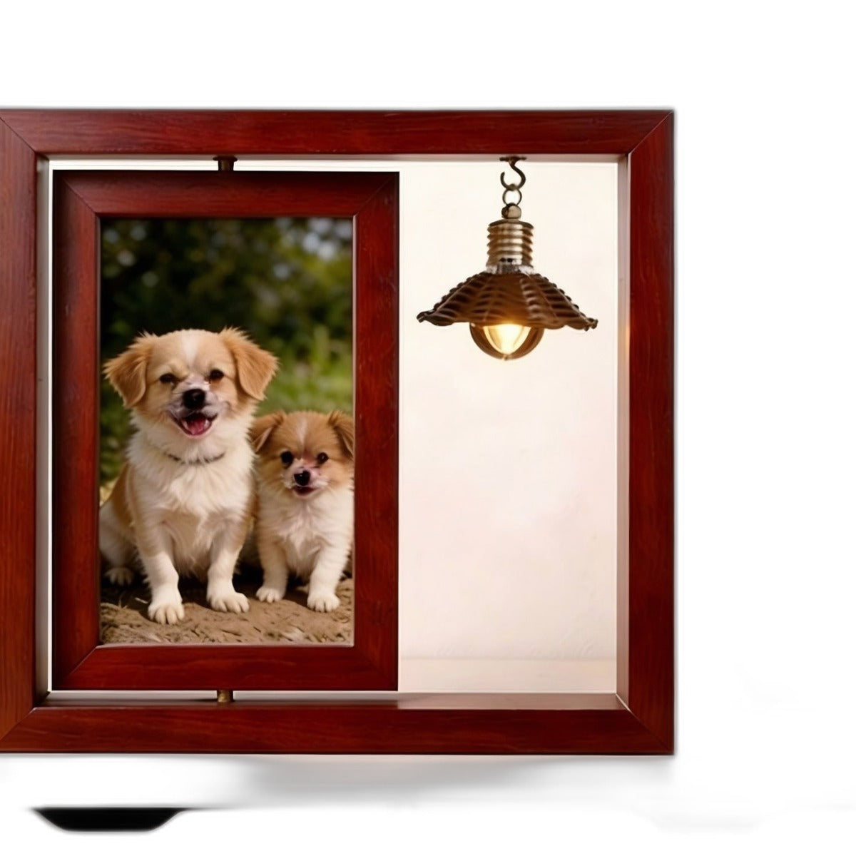 Wooden rotating photo frame by Glow Ritual