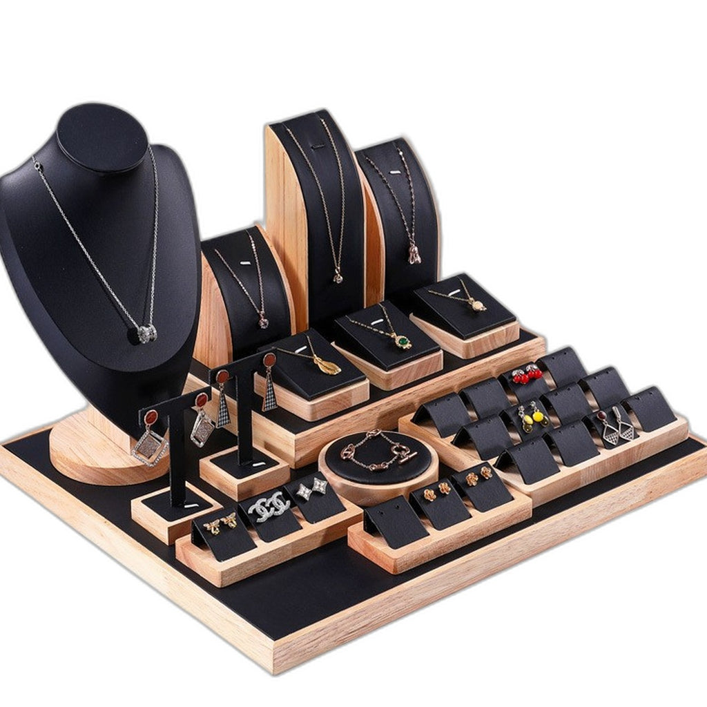 Wood and leather jewelry stand by Glow Ritual