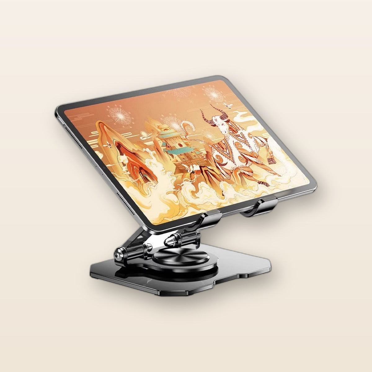 Foldable aluminum tablet stand by Glow Ritual