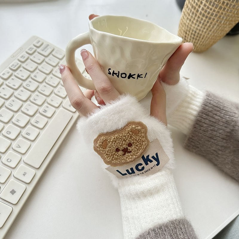 Plush fingerless gloves by Glow Ritual