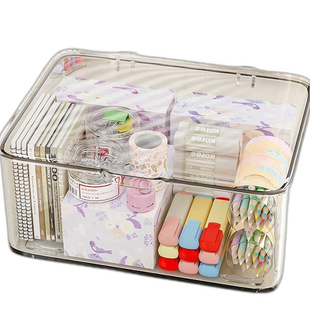 Acrylic makeup organizer with lid by Glow Ritual