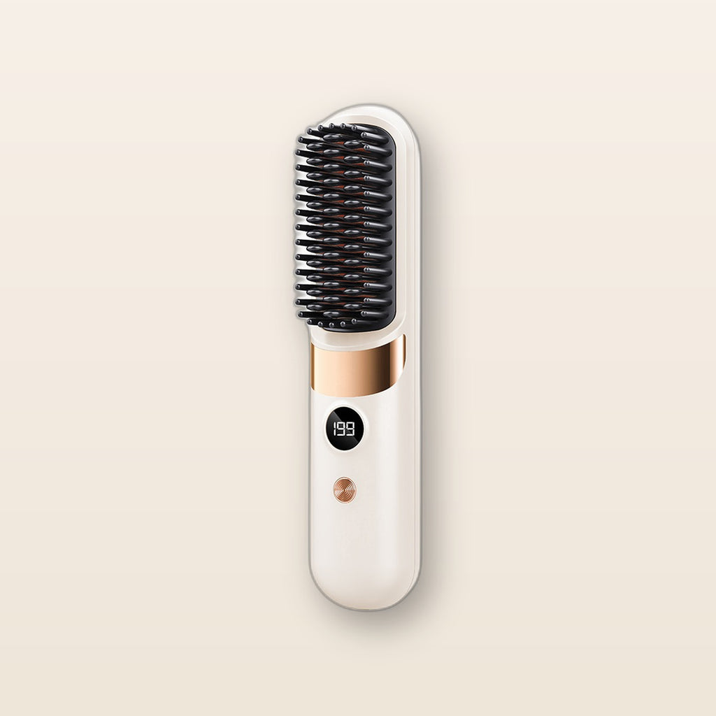Cordless hair straightening brush by Glow Ritual