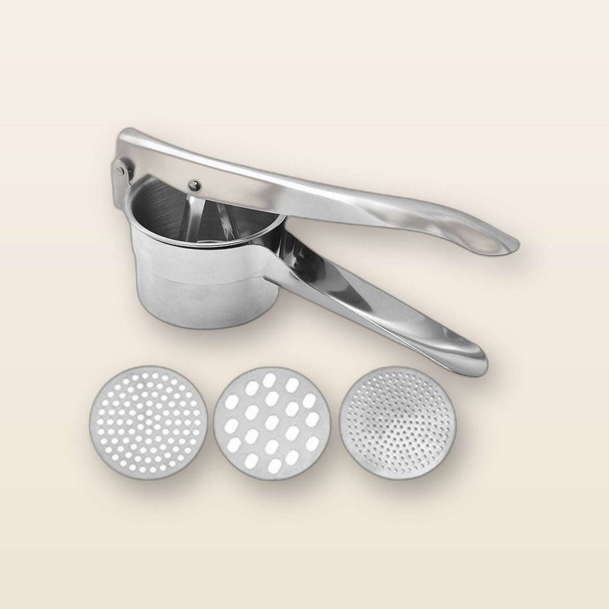 Stainless steel potato ricer by Glow Ritual