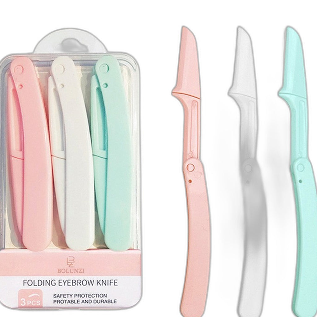 Folding eyebrow razor set by Glow Ritual