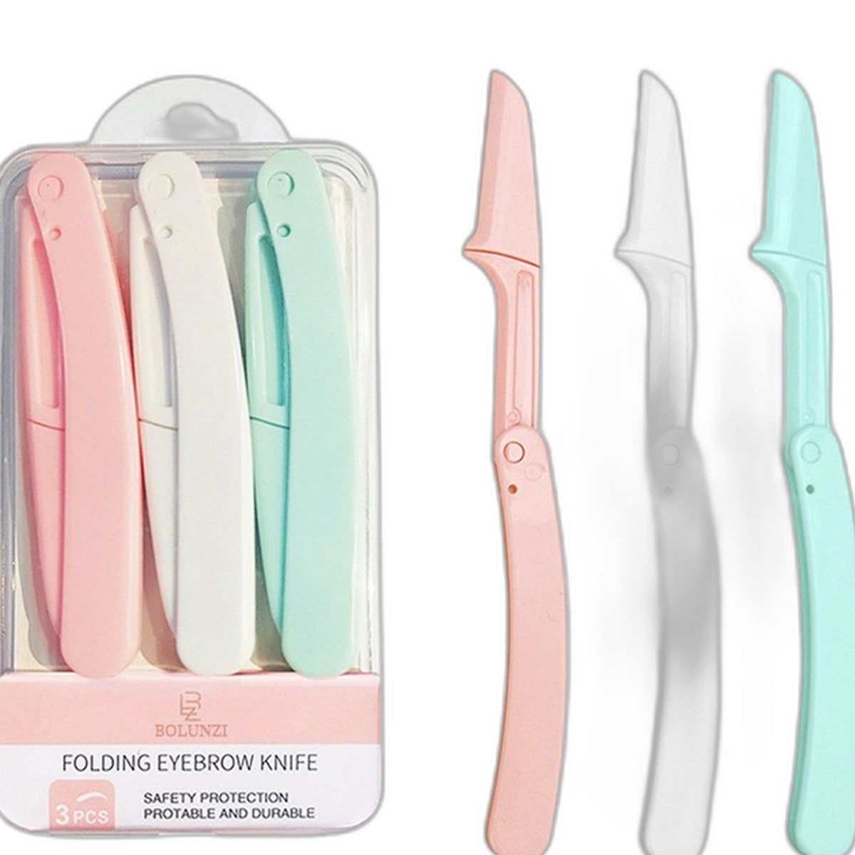 Folding eyebrow razor set by Glow Ritual