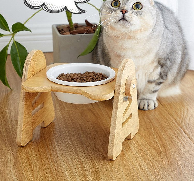 Elevated ceramic pet bowls by Glow Ritual