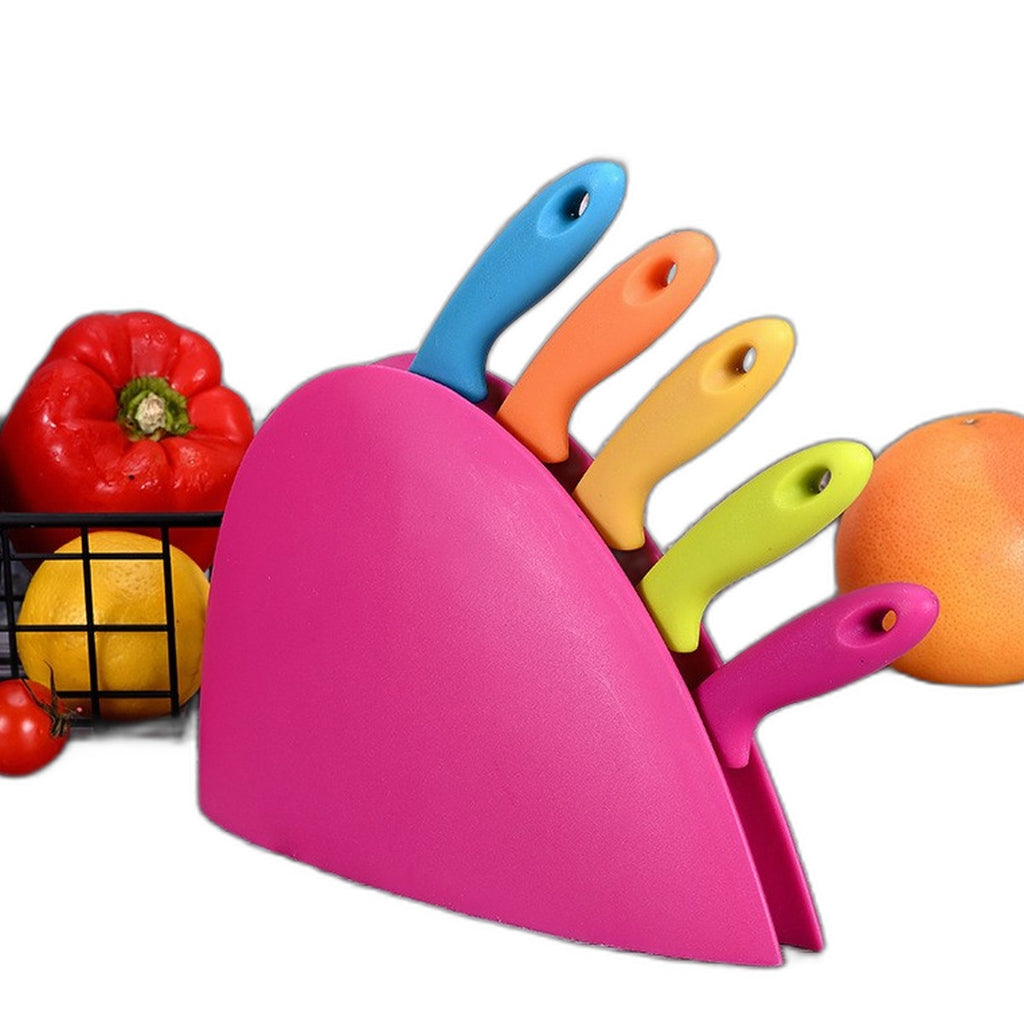 Colorful kitchen knife set by Glow Ritual