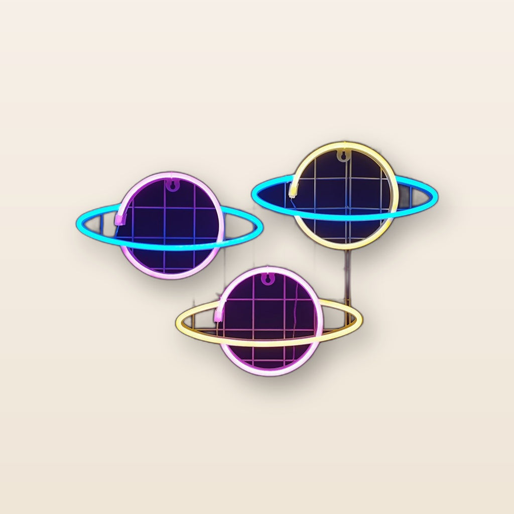 LED neon planet sign by Glow Ritual