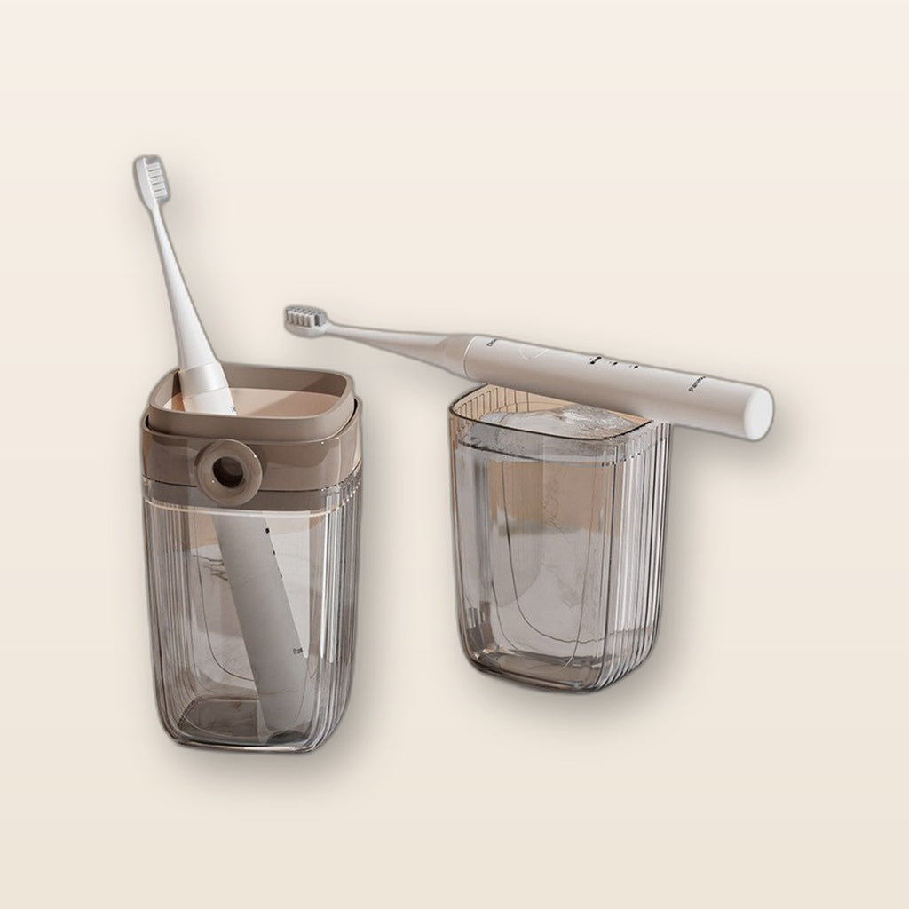 Travel toothbrush cup and soap box set by Glow Ritual