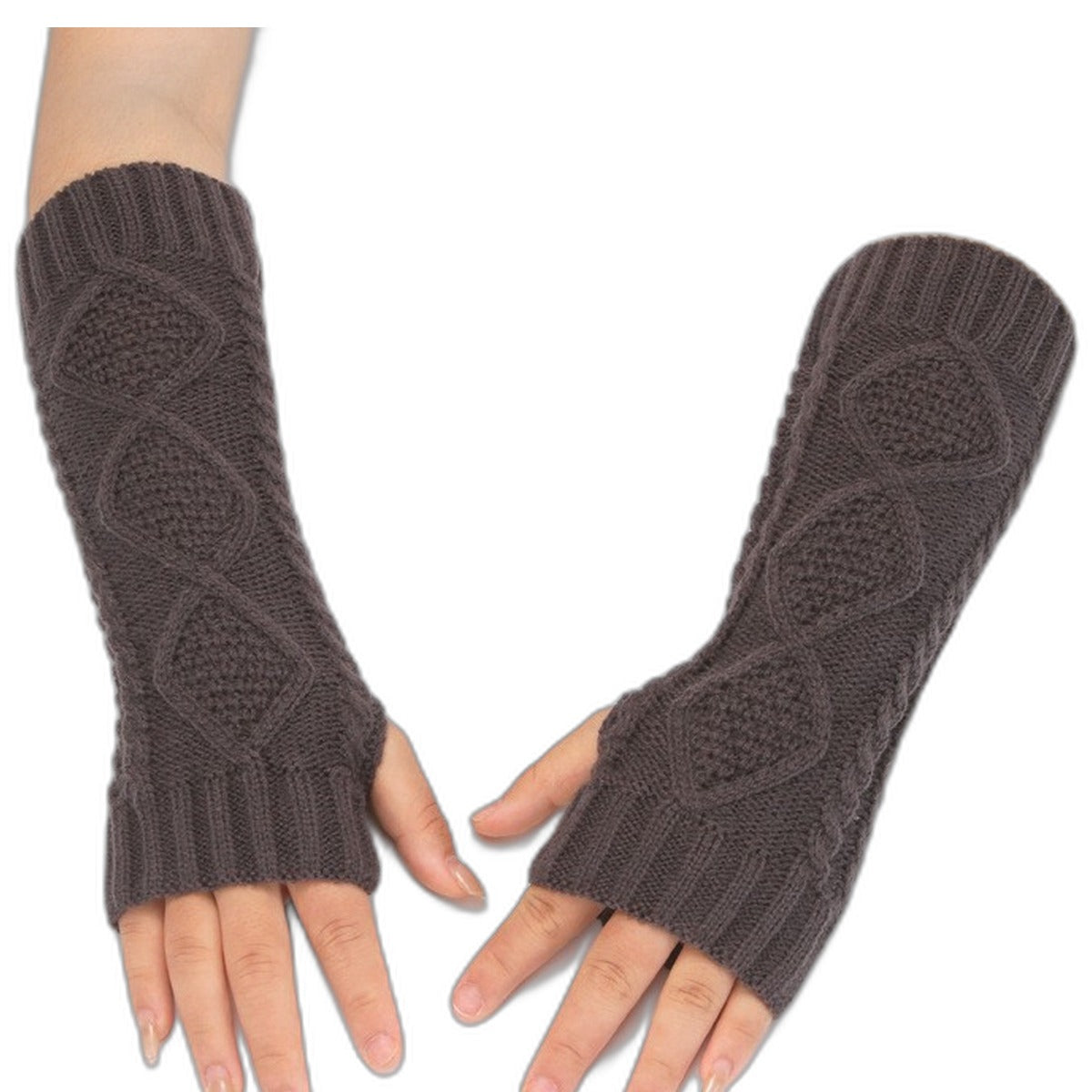 Knit fingerless gloves by Glow Ritual