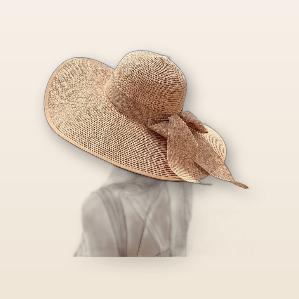 Wide brim straw sun hat by Glow Ritual