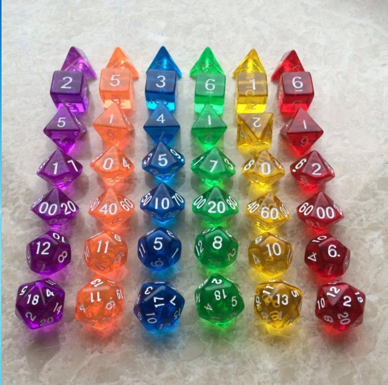 Polyhedral 7-piece dice set by Glow Ritual
