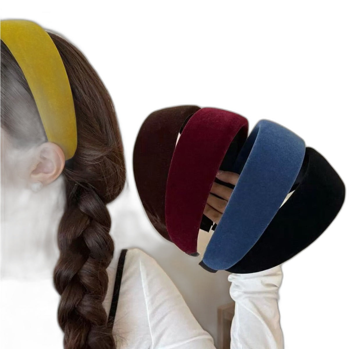 Wide velvet headband by Glow Ritual