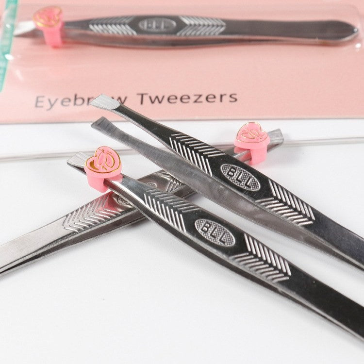 Slant tip stainless tweezers 3-pack by Glow Ritual