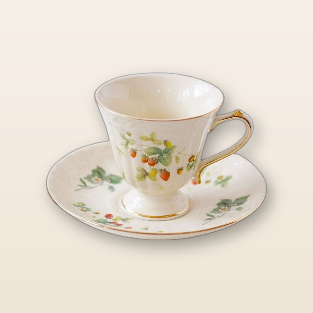 Vintage ceramic teacup and saucer by Glow Ritual