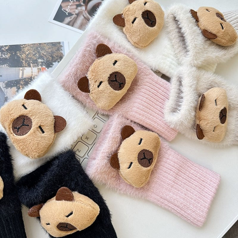 Plush fingerless gloves by Glow Ritual