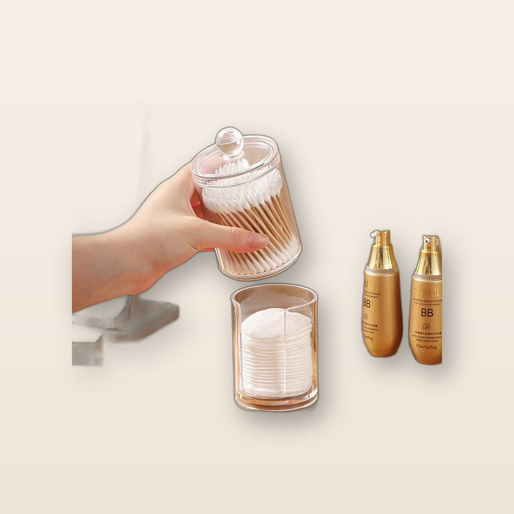 Acrylic cotton pad and swab dispenser by Glow Ritual
