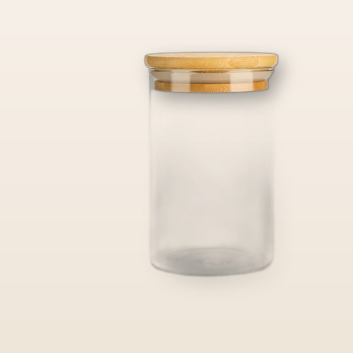 Glass storage jar with bamboo lid by Glow Ritual