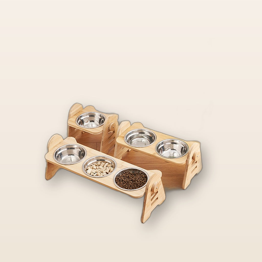 Elevated ceramic pet bowls by Glow Ritual