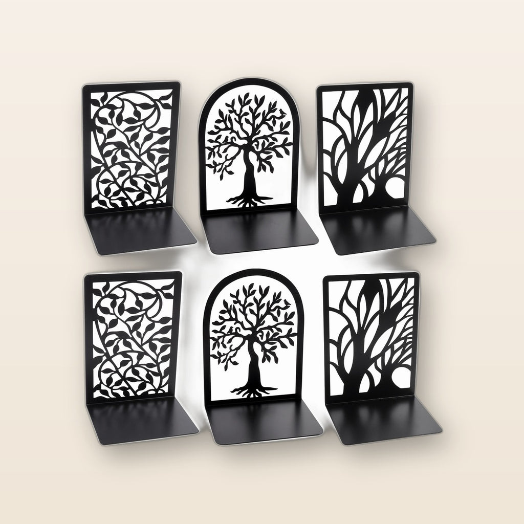 Metal tree bookends by Glow Ritual