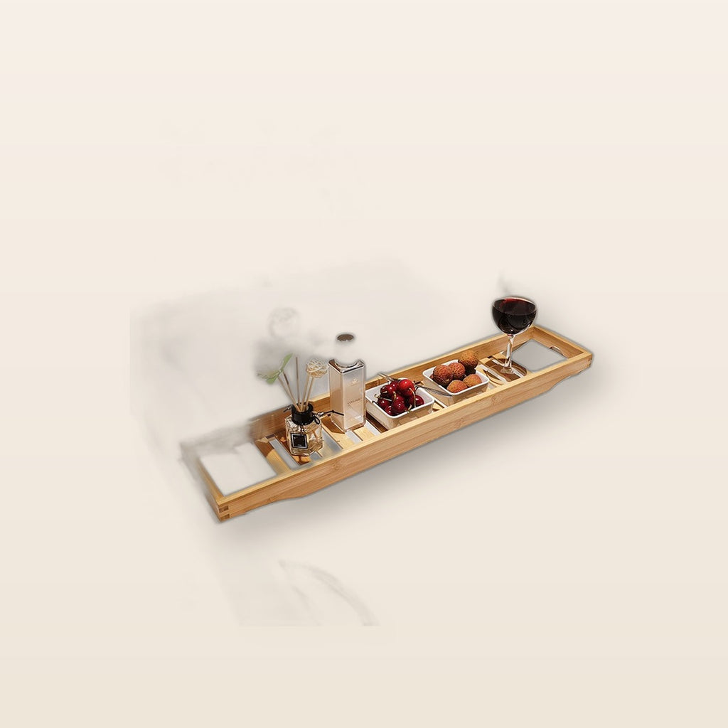 Bamboo bathtub tray by Glow Ritual