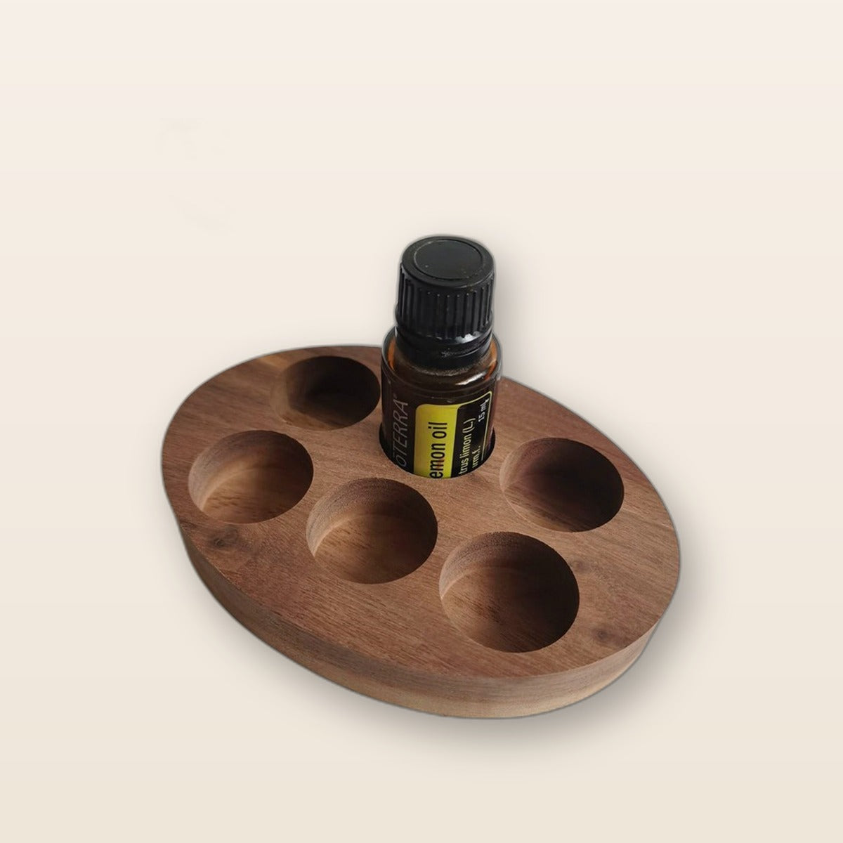 Walnut essential oil holder tray by Glow Ritual