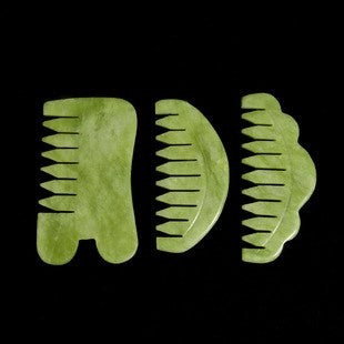 Natural jade gua sha comb by Glow Ritual