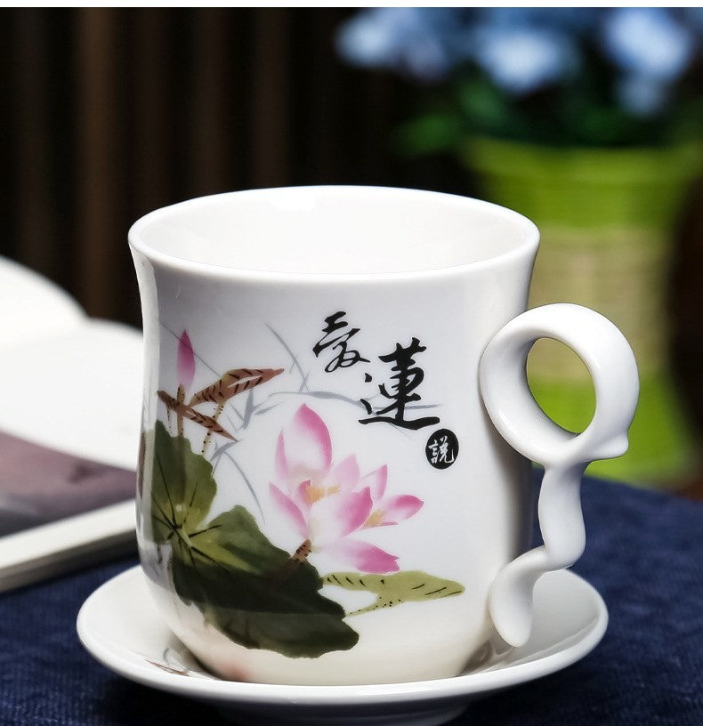 Ceramic tea mug with infuser by Glow Ritual