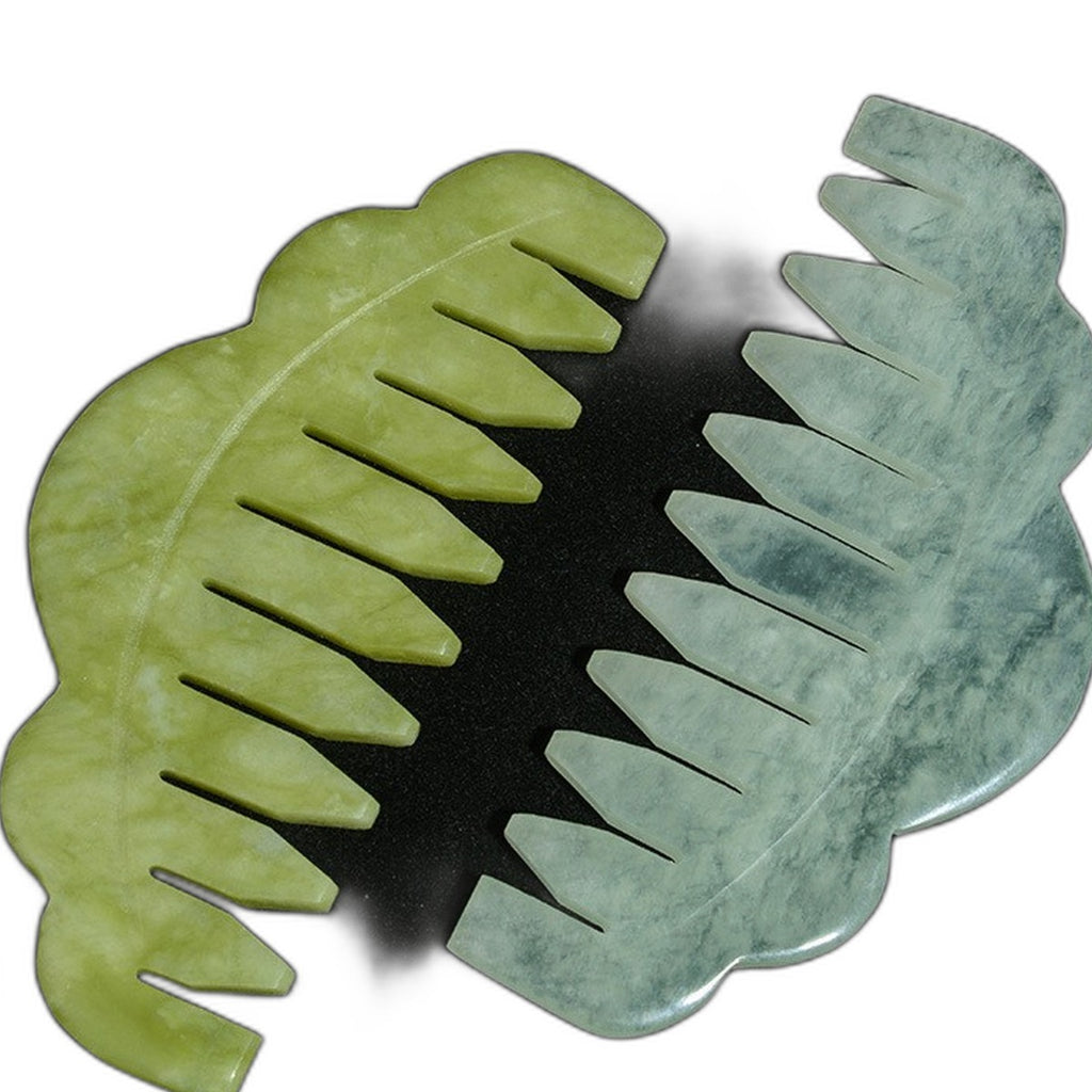 Natural jade gua sha comb by Glow Ritual