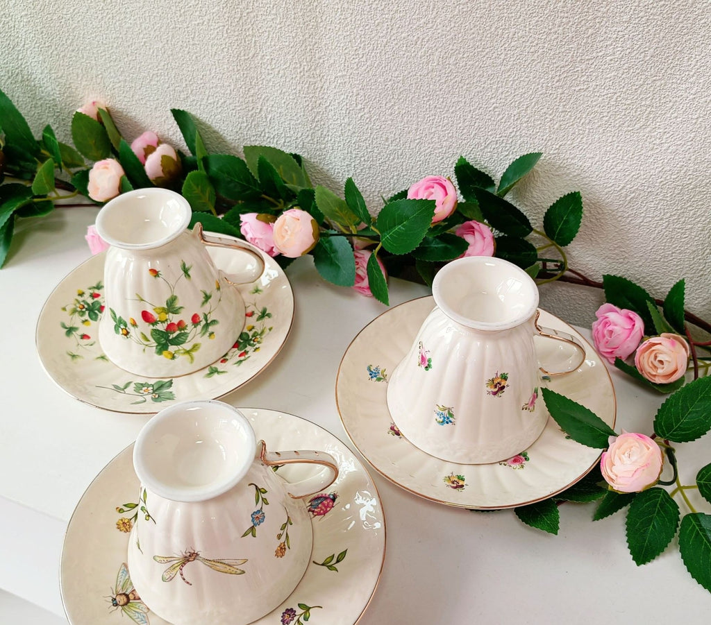 Vintage ceramic teacup and saucer by Glow Ritual