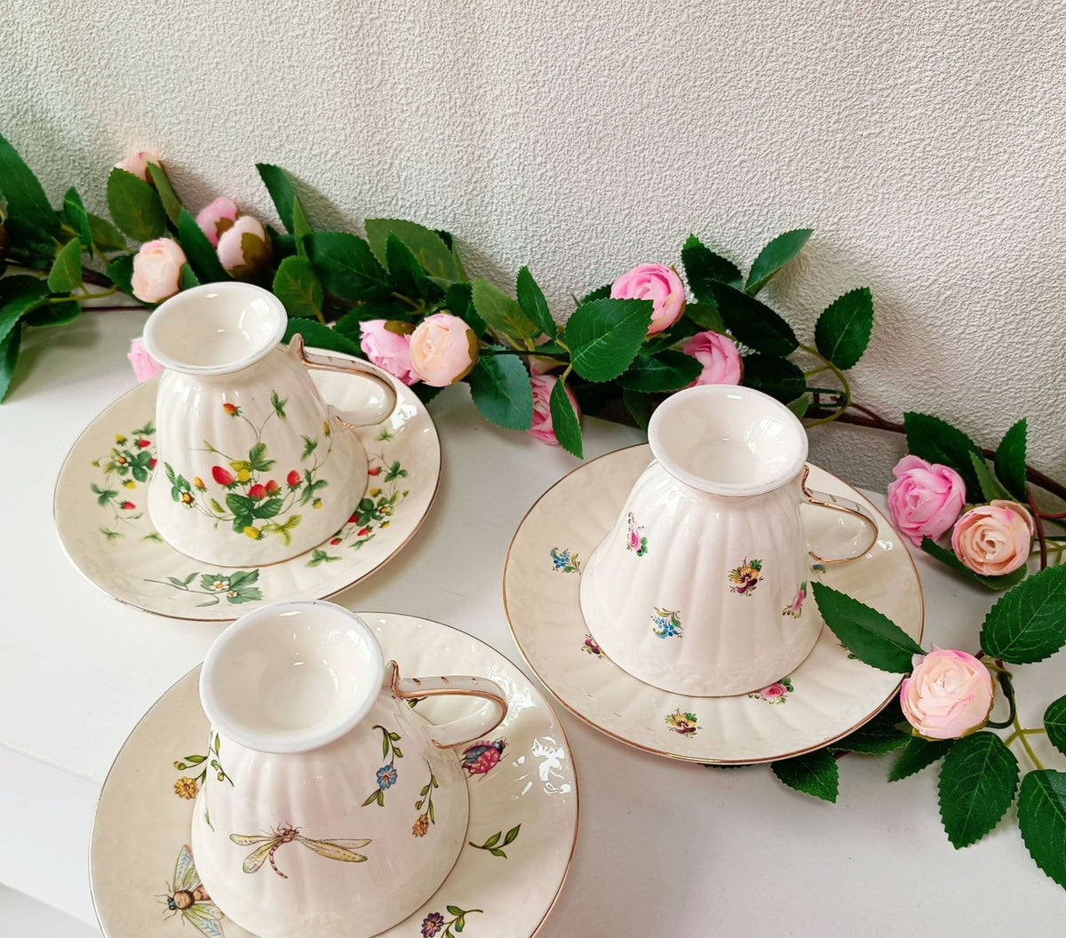 Vintage ceramic teacup and saucer by Glow Ritual