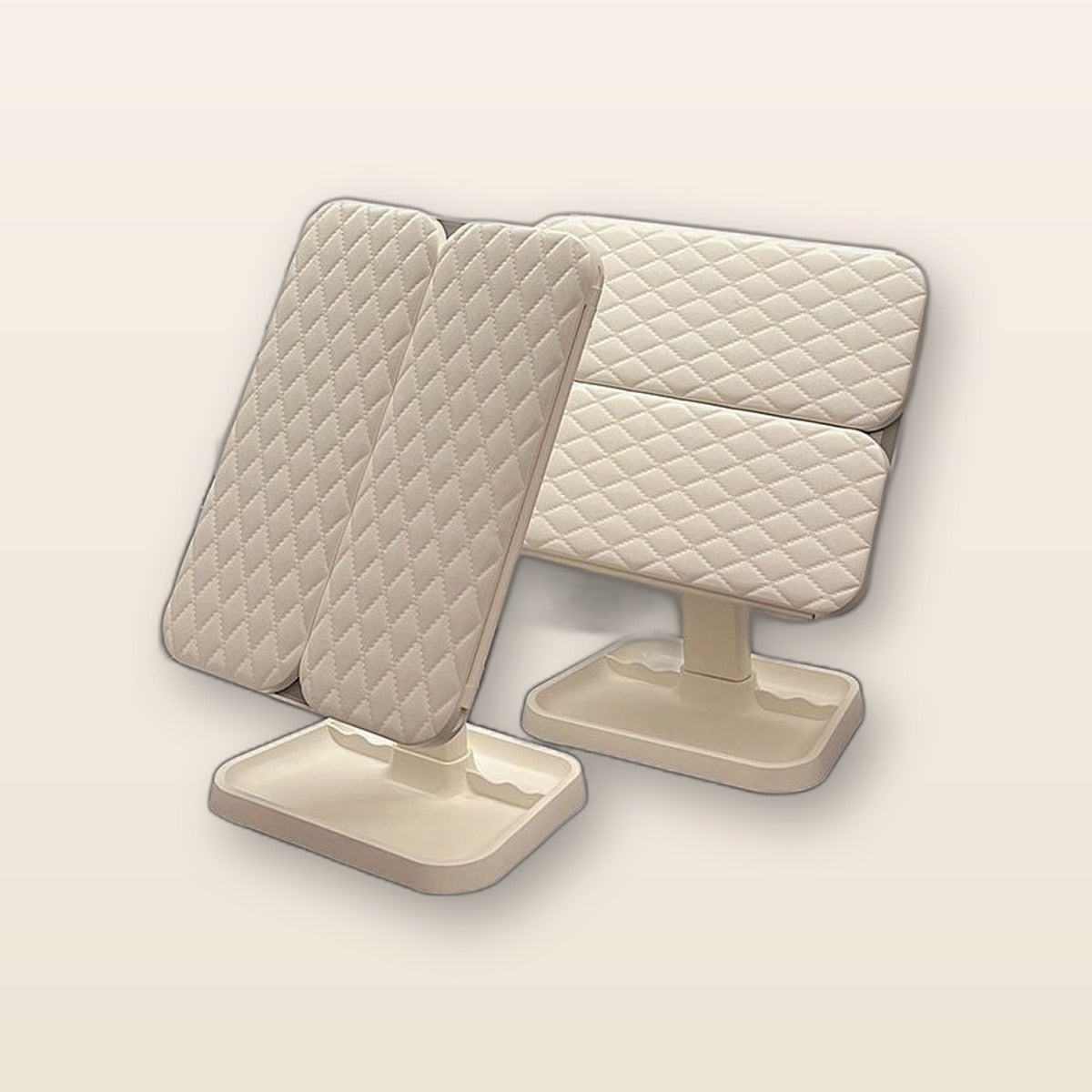 LED lighted tri-fold vanity mirror by Glow Ritual