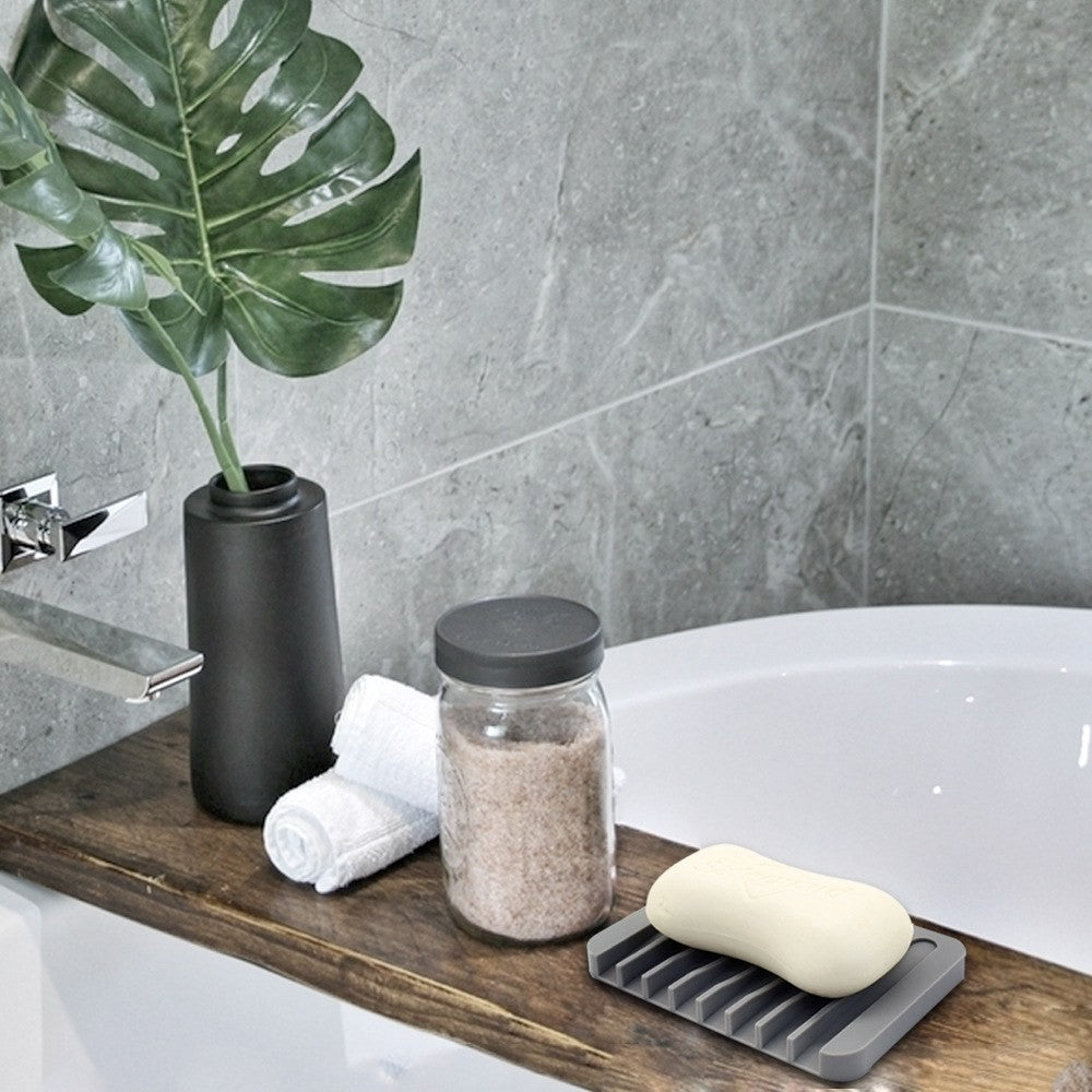 Self-draining silicone soap dish by Glow Ritual