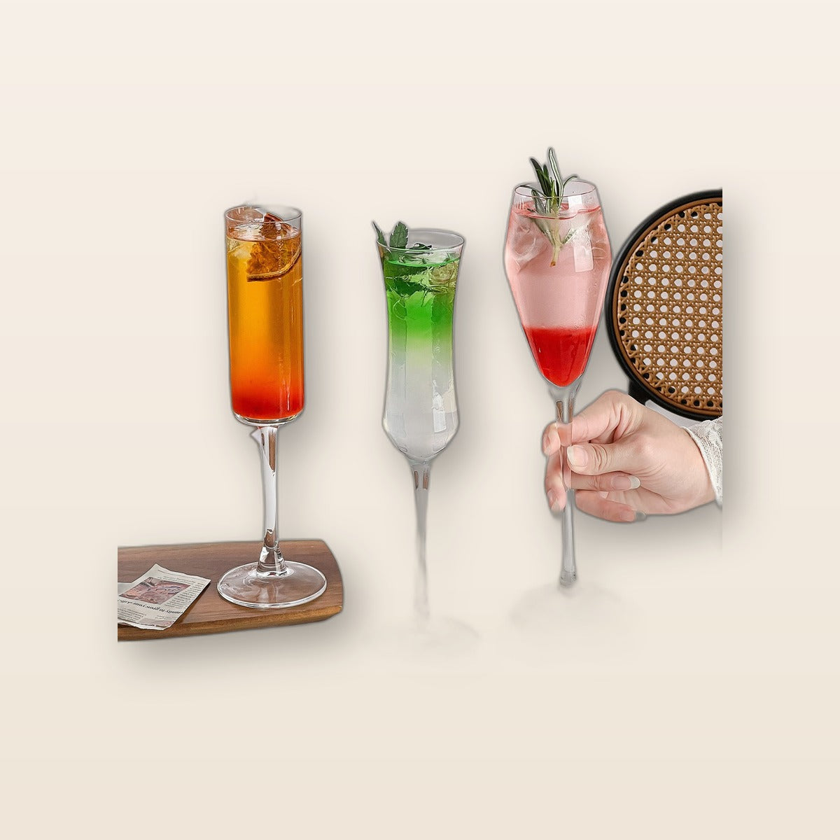 Champagne flutes by Glow Ritual