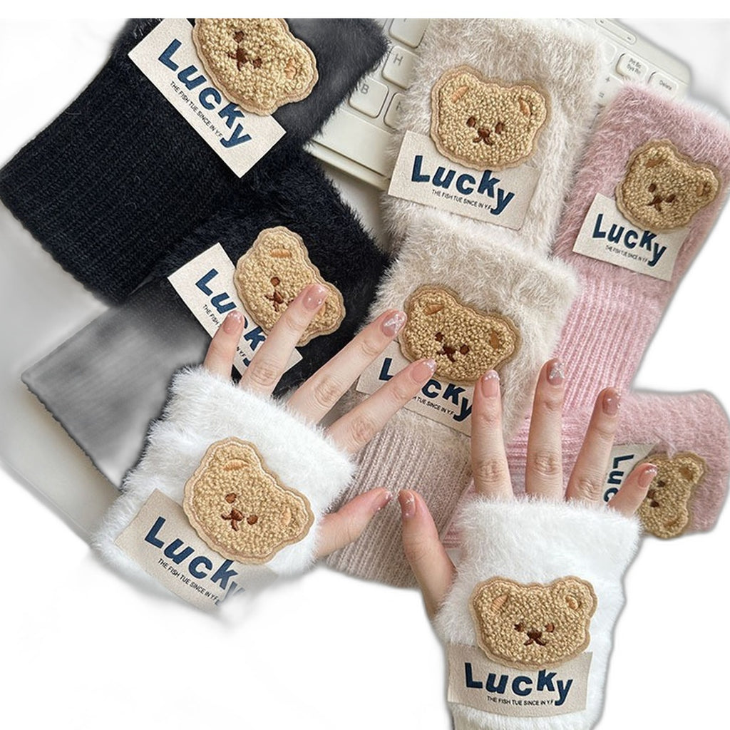 Plush fingerless gloves by Glow Ritual
