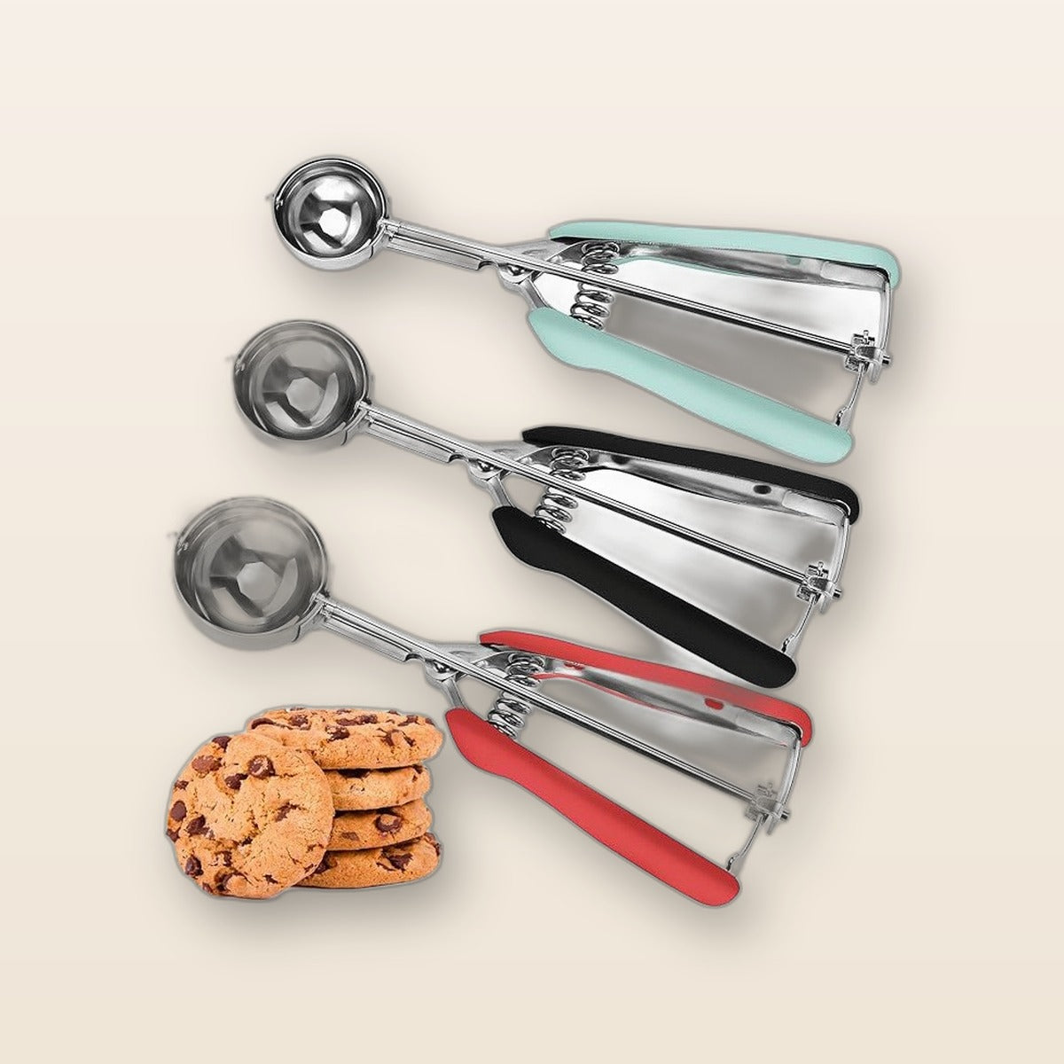 Stainless steel cookie scoop by Glow Ritual