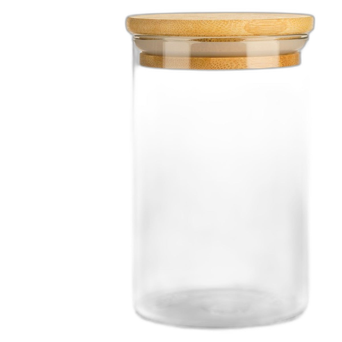 Glass storage jar with bamboo lid by Glow Ritual