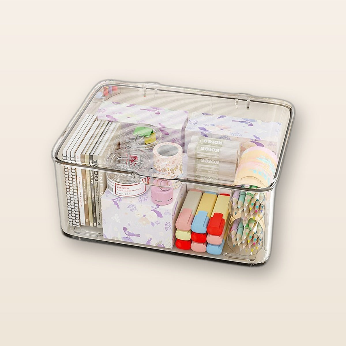 Acrylic makeup organizer with lid by Glow Ritual