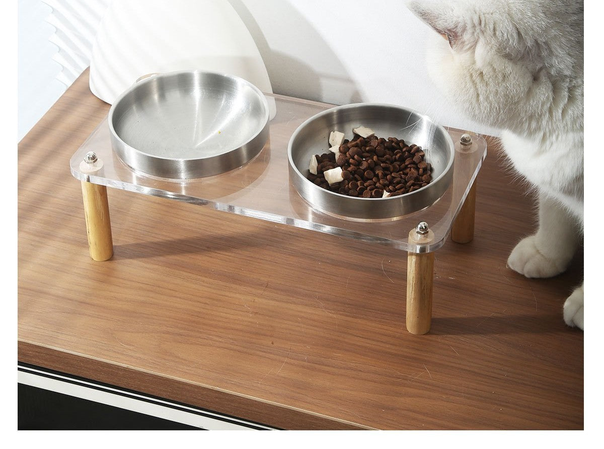 Elevated pet bowl stand by Glow Ritual