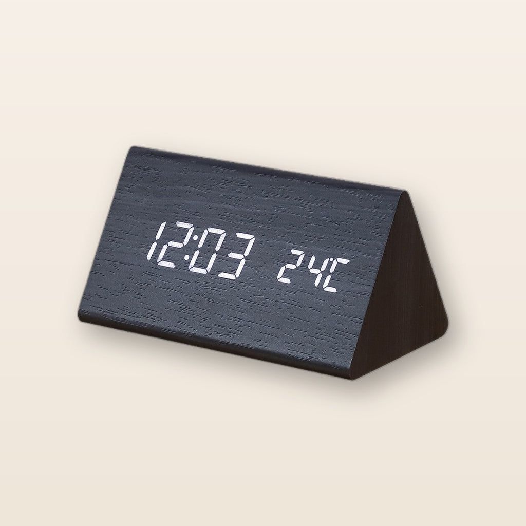 Wooden LED desk clock by Glow Ritual