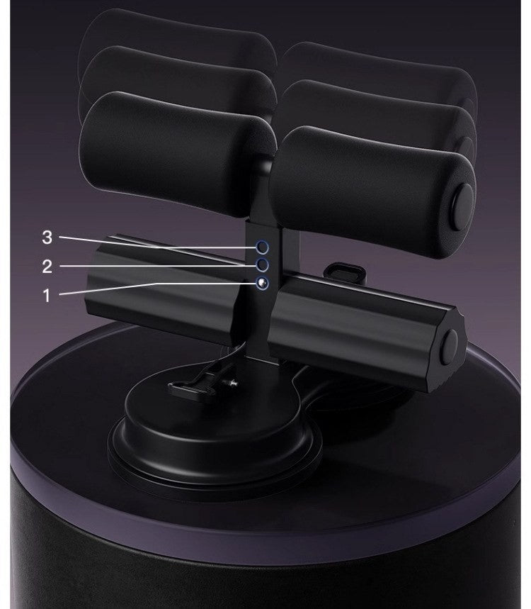 Suction cup sit-up bar with resistance rope by Glow Ritual